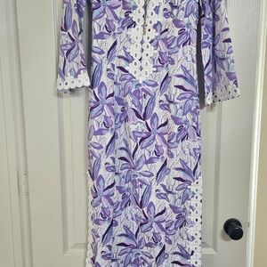 Floral Purple and White Dress